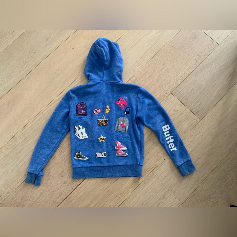 BUTTER SUPER SOFT GIRLS HOODIE SIZE M 8/10